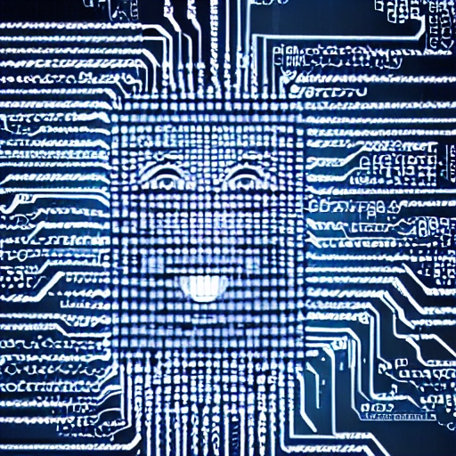 Dekobild, erstellt von einer künstlichen Intelligenz. Man sieht eine Netzstruktur mir einem Gesicht.